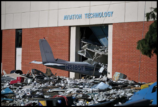 The 2013 tornadoes of El Reno Oklahoma slammed this plane into a building - photo 6