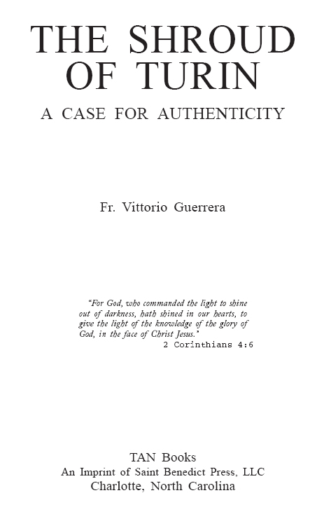 Copyright 2001 by Rev Vittorio Guerrera ISBN 0-89555-680-4 Library of Congress - photo 2