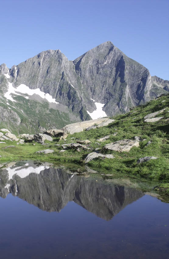 Mont Valier from ponds below the Bouche dAula Stage 34 The north face of - photo 9