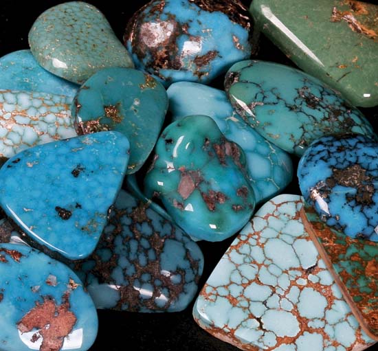 A variety of turquoise cabochons from various mines around the world Photo by - photo 4