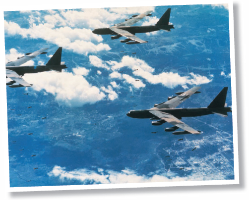 US B-52 Stratofortresses drop bombs on enemy positions but bombing did not - photo 2