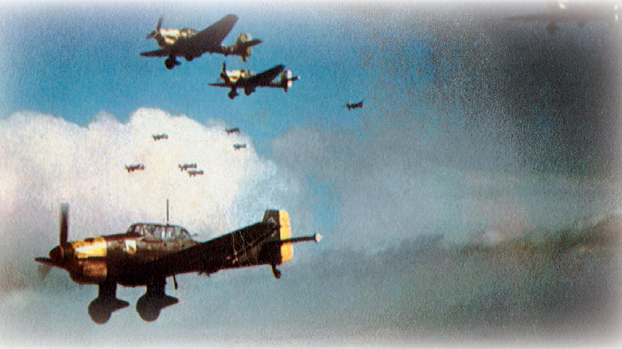 German Stuka dive-bombers fly in formation to support ground operations They - photo 5