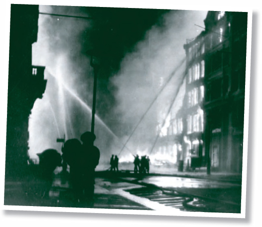 Firefighters try to save burning buildings during the Blitz the sustained - photo 7