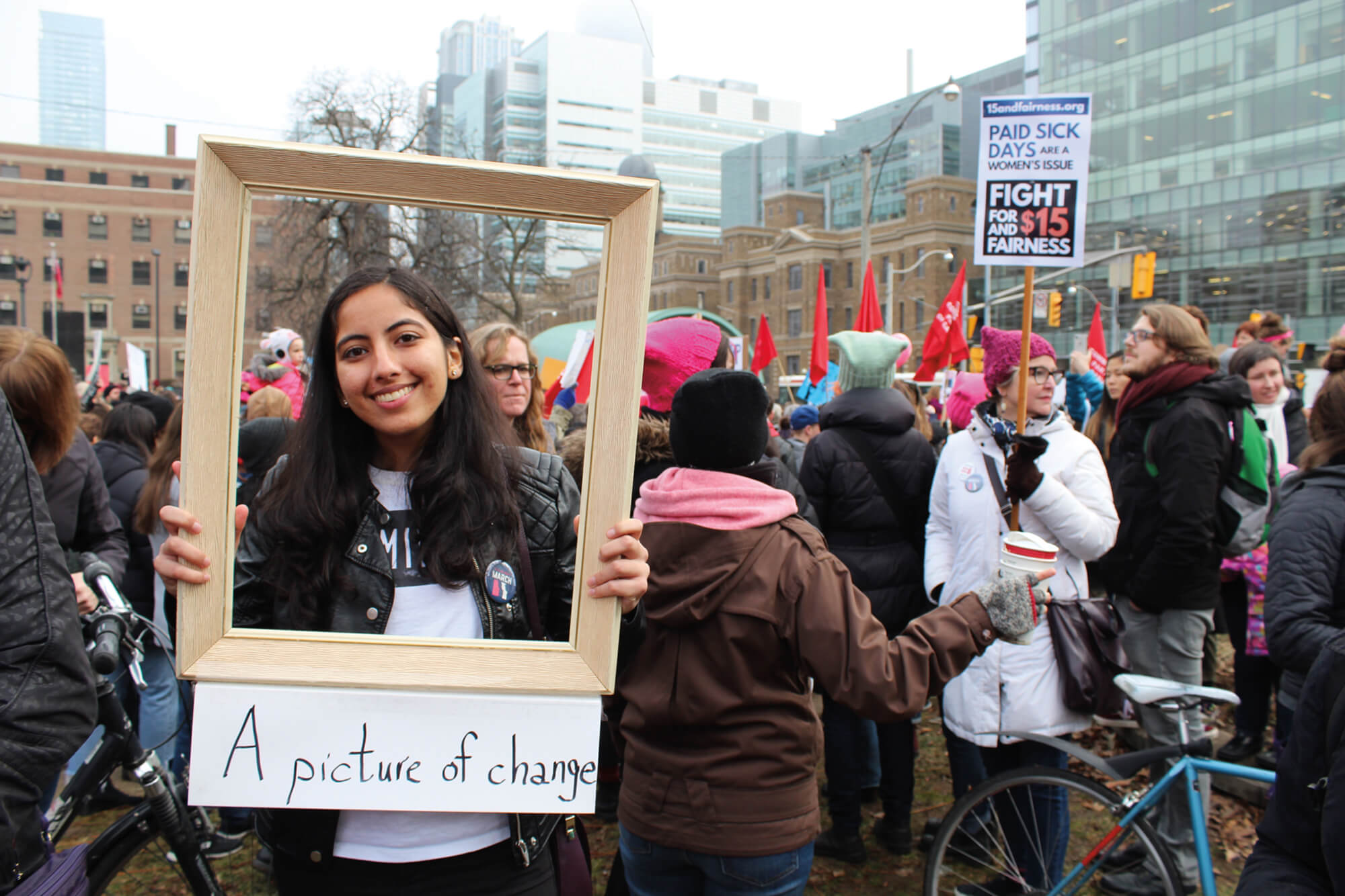 My friend Preet Walia poses during the Womens March in Toronto ON January - photo 2