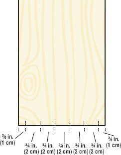 Starting on the short end and using a ruler and pencil make a mark in 1 cm - photo 7