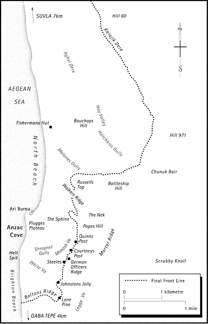 The Anzac area showing the main territory occupied by Anzac forces by December - photo 3