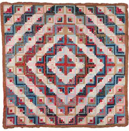 Scott log cabin coverlet c 1860 179 x 182cm The log cabin block has light - photo 7