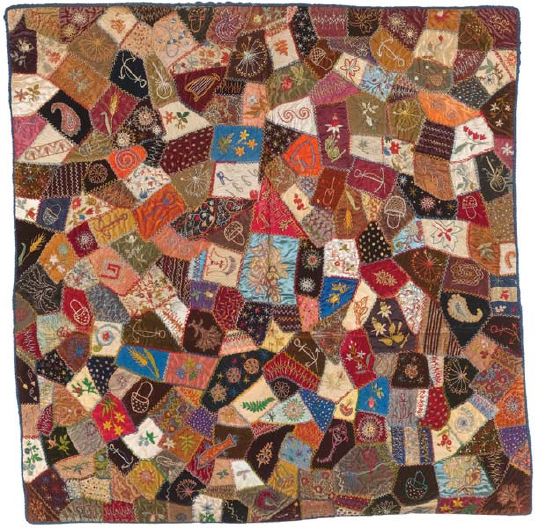 Crazy patchwork coverlet 1886 825 x 825cm Crazy patchwork uses random - photo 11