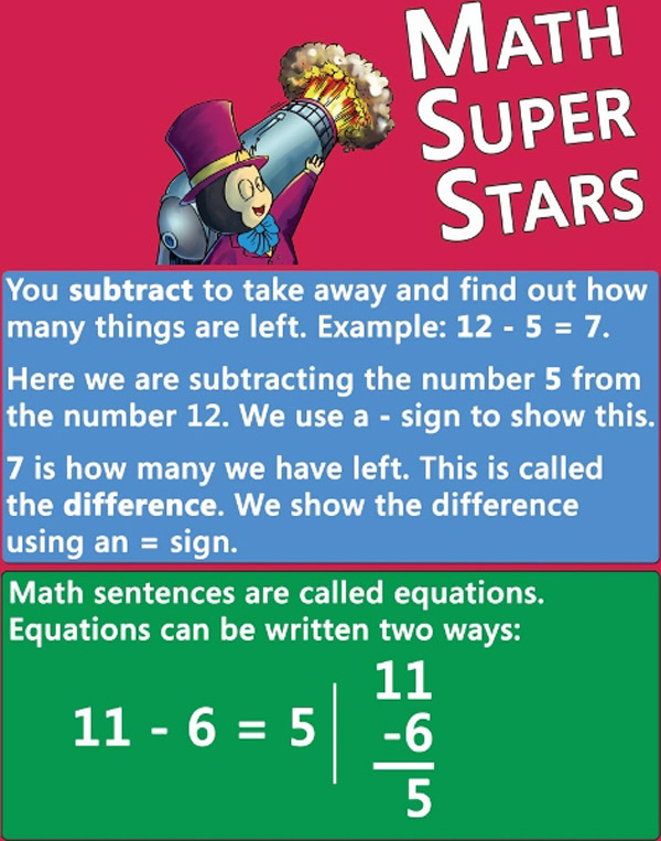 Subtraction Level 2 Pictures Words Review - photo 2