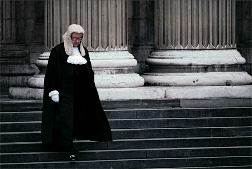 MONOCHROME A High Court judge walking down the front steps of St Pauls - photo 3