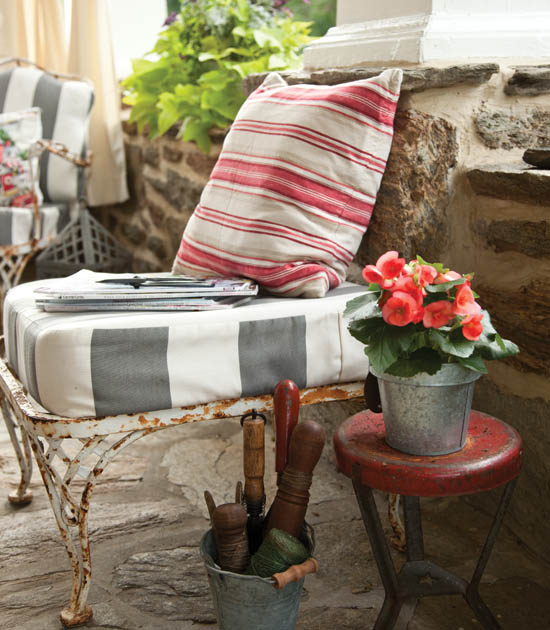 Indooroutdoor fabrics pair with garden collections on this porch The color of - photo 11