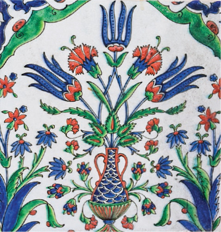 A vase in an Iznik tile design found in the tombs at the Hagia Sophia Museum - photo 11