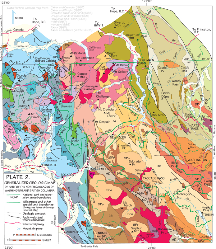 Plate 2 Area of Geologic Map showing major faults domains and a few - photo 7