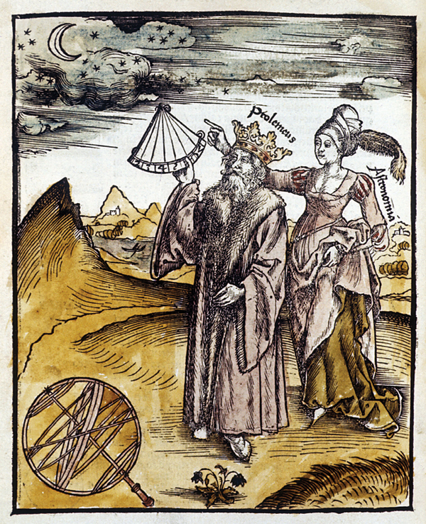 The ancient astronomer Ptolemy observing the stars using a quadrant and with - photo 5