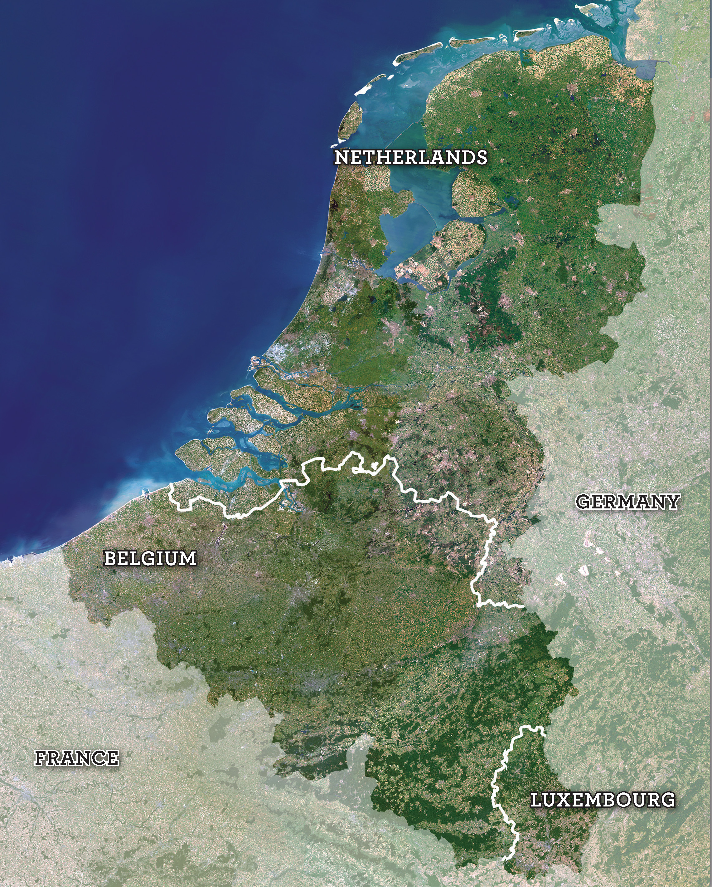 Satellite image of Belgium Luxembourg and the Netherlands Universal Image - photo 4