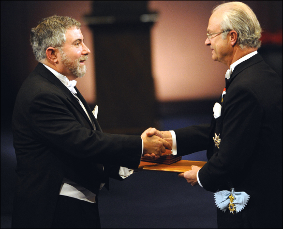 Paul Krugman left received the Nobel Prize in Economic Sciences from Carl XVI - photo 5