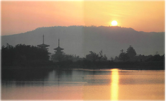 Yakushi-ji in the light of dawn Imperial Kyoto During the Nara - photo 14