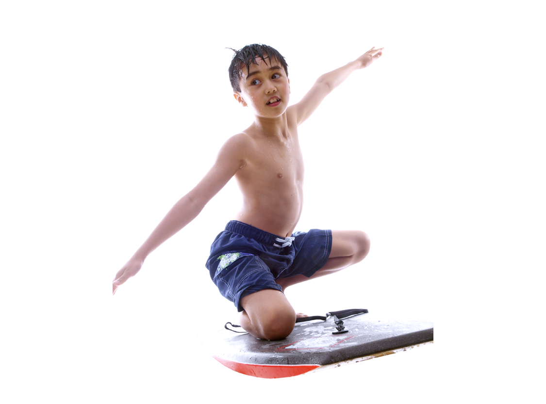 This boy is kneeling on a boogie board Its much smaller than a surfboard and - photo 13