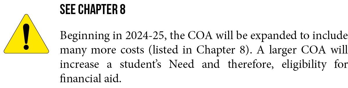 COAs vary widely between different types of colleges as detailed in this table - photo 3