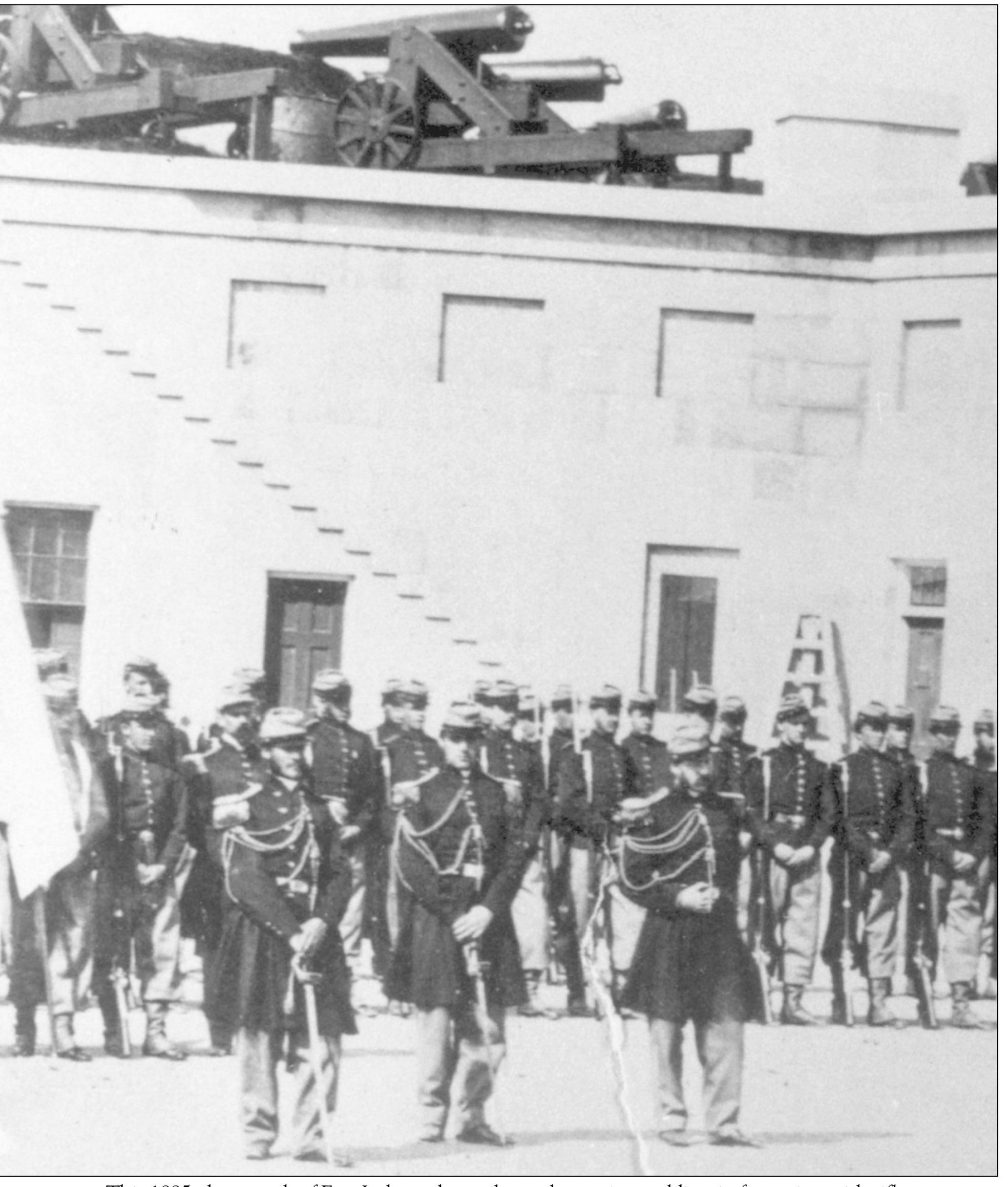 This 1885 photograph of Fort Independence shows the garrison soldiers in - photo 4