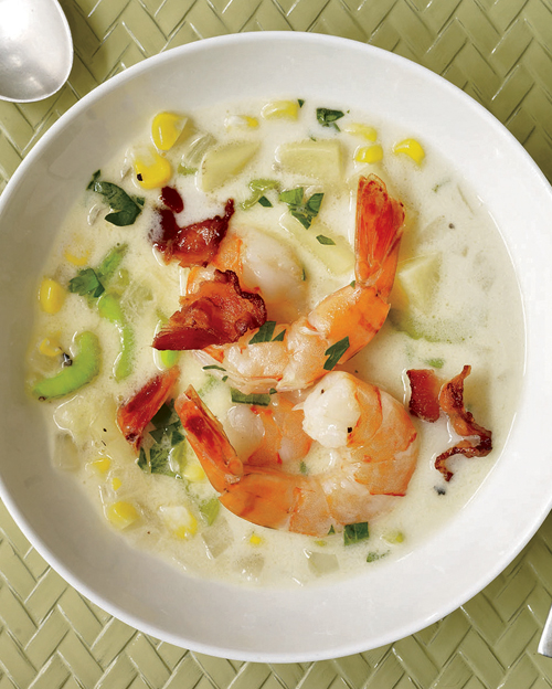 Shrimp and corn chowder Lamb chops with white bean and cucumber salad - photo 3