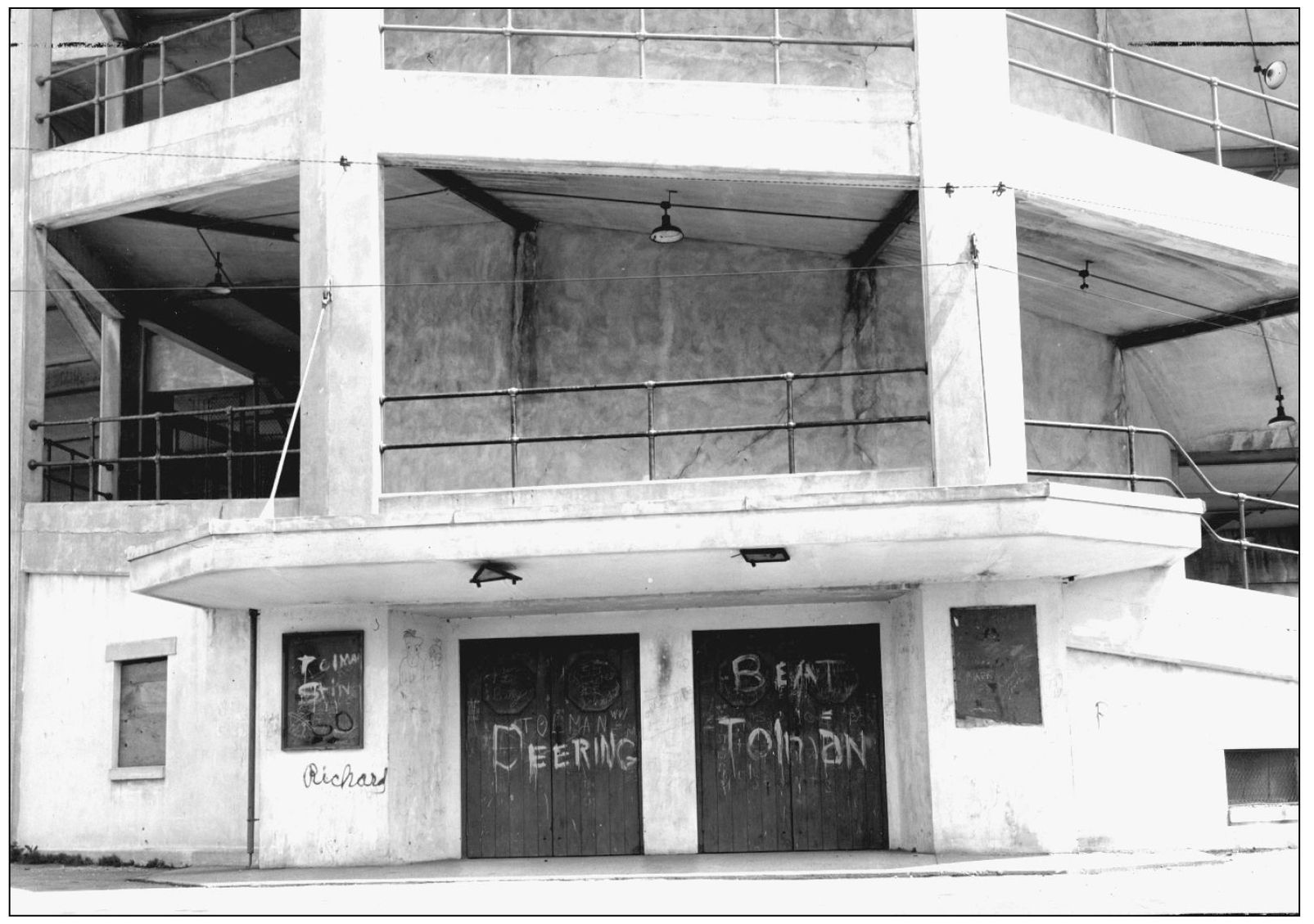 Graffiti lines the exterior doors of McCoy Stadium in this June 1961 - photo 7