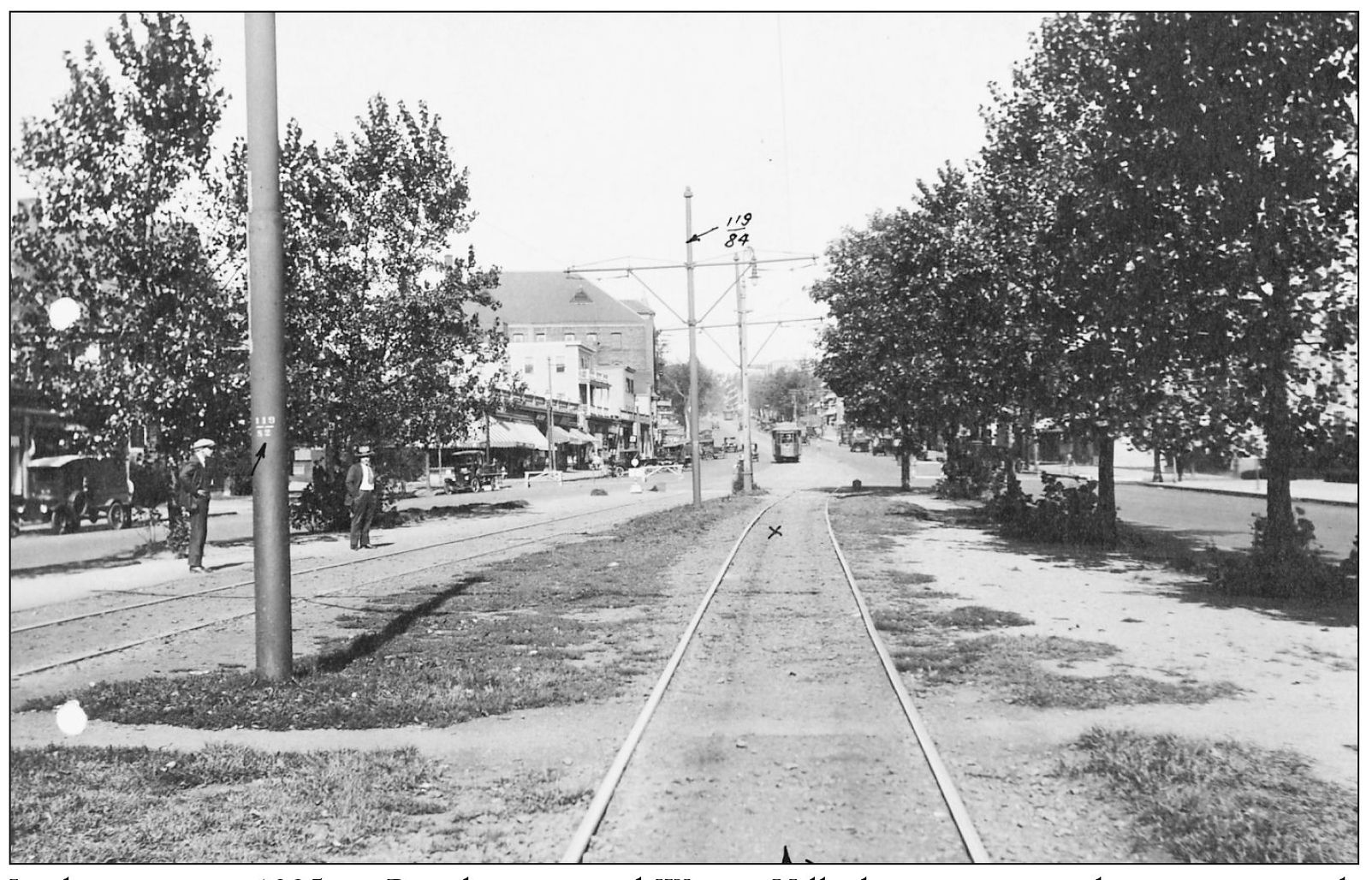 Looking west in 1925 on Broadway toward Winter Hill the streetcar tracks seem - photo 2