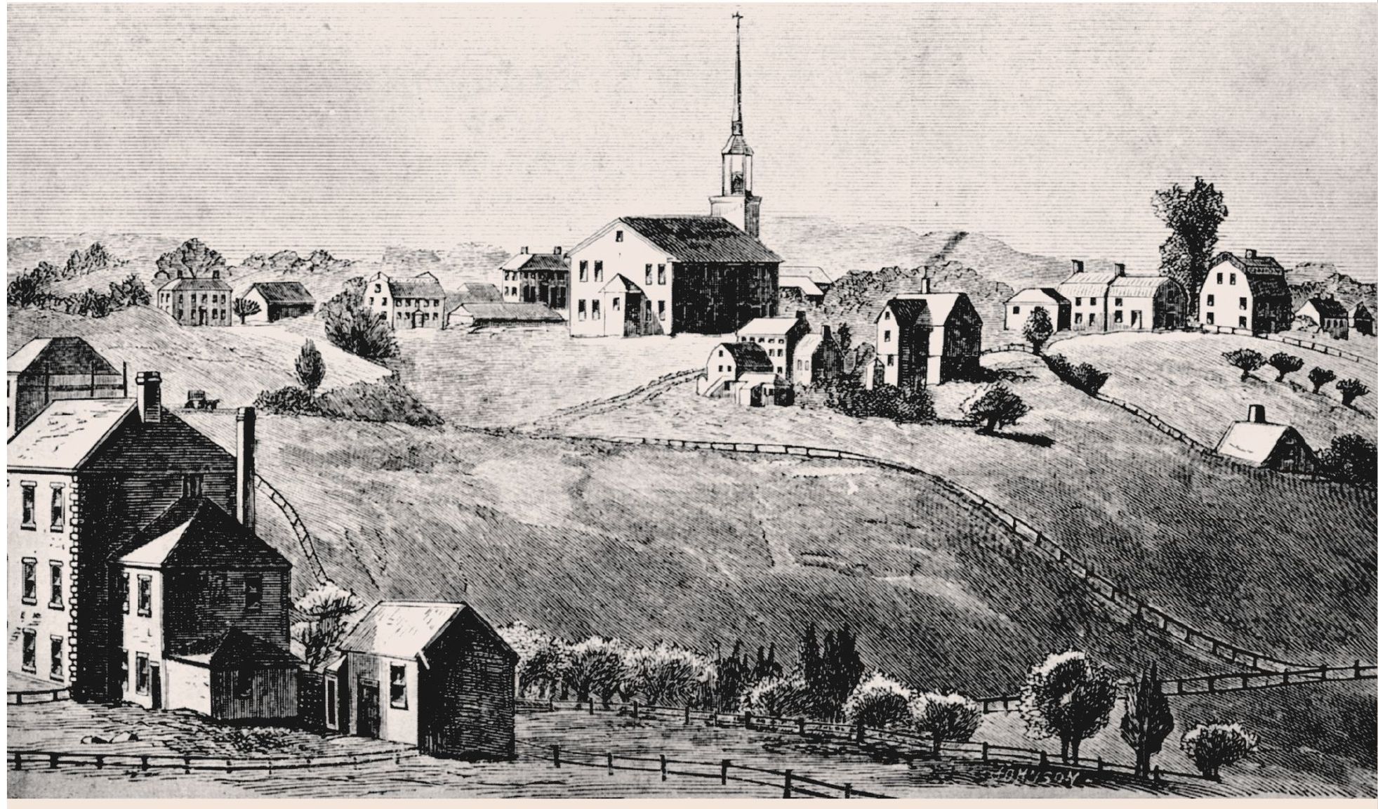 Roxbury Meeting House Hill seen in an etching from a 1790 painting by John - photo 3