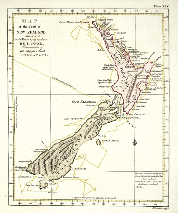 This is Captain Cooks map of New Zealand drawn around 1770 It is very - photo 4