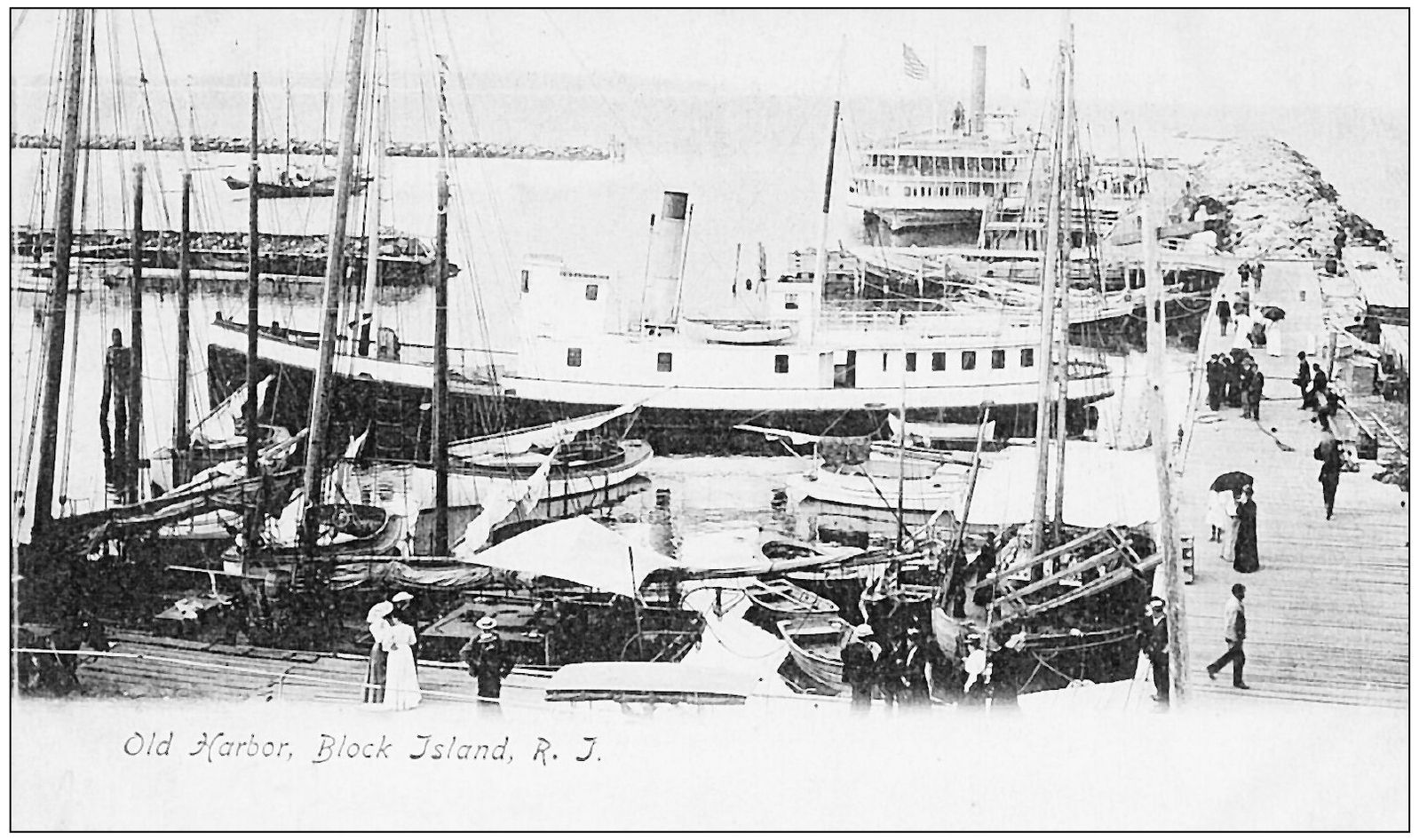 The steamer GW Danielson is at the landing in Old Harbor in the early 20th - photo 3