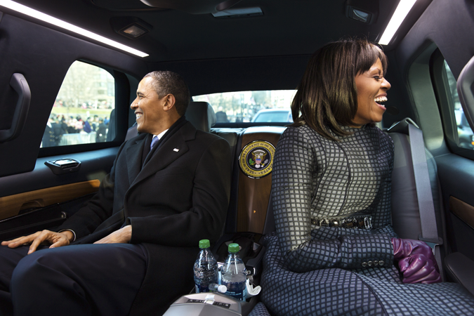 President Obama and First Lady Michelle Obama in the inaugural parade - photo 6