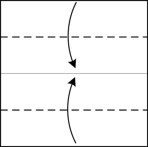 Fold the top and bottom edges to the center crease leaving a little gap in the - photo 17