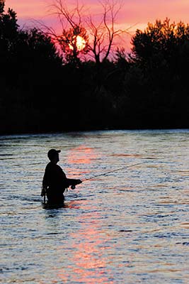 fisherman on the Boise River Snake River Valley wine country Where to Go - photo 12