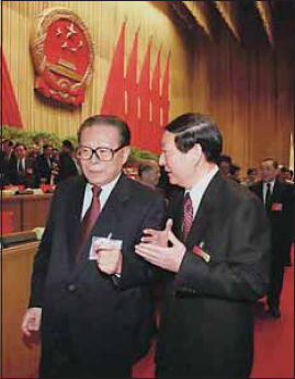 In conversation with Jiang Zemin at the opening of the third session of the - photo 6