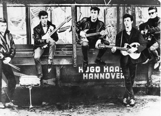 The Beatles wearing leathers at The Hamburg Fun Fair 1960 l to r Pete Best - photo 4