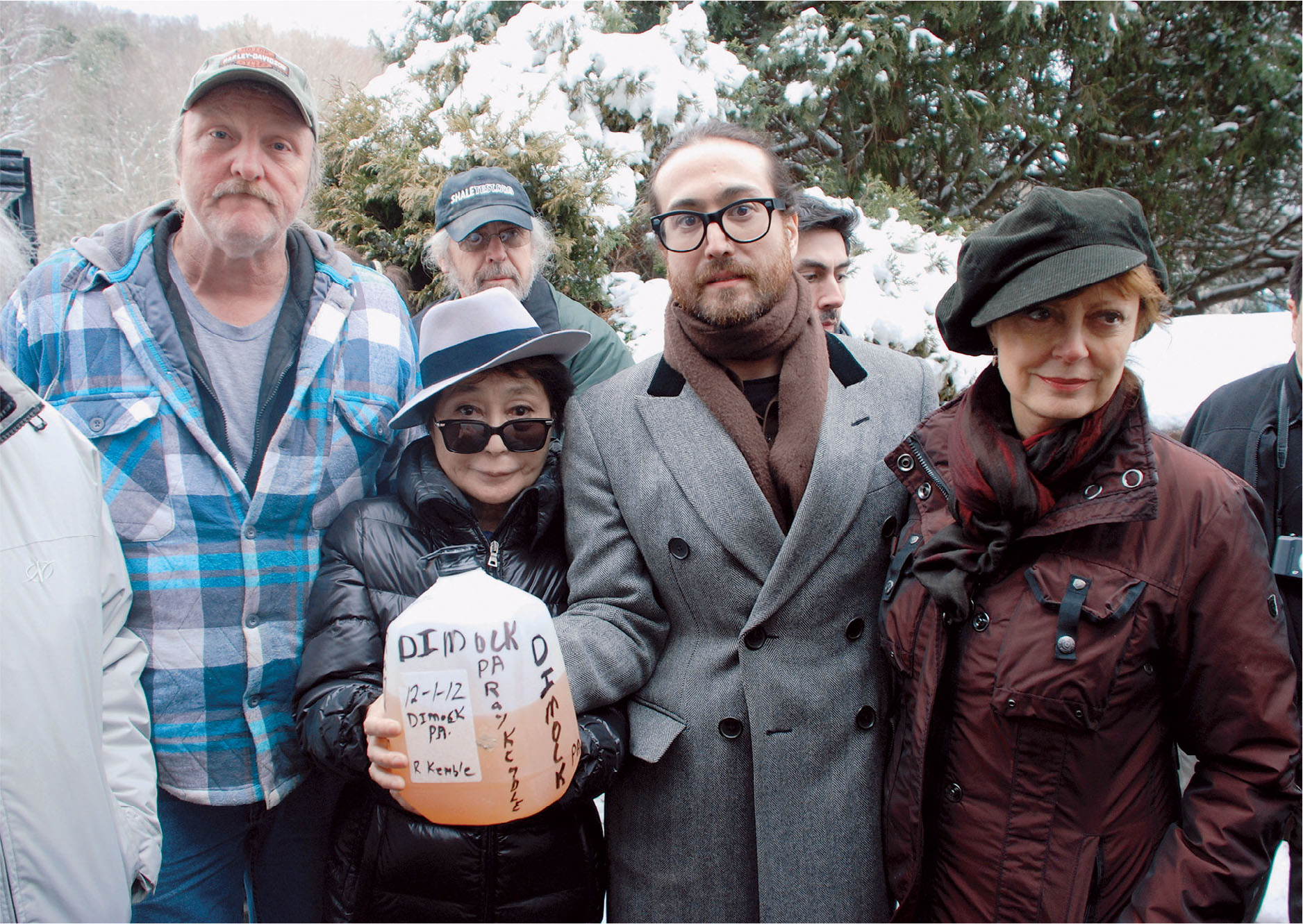 Yoko Ono Sean Ono Lennon and Susan Sarandon far right hold a bottle of this - photo 5