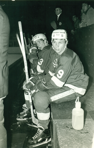 Number 9 with the 1970 Junior Red Wings with Marty Number 3 and coach Carl - photo 25