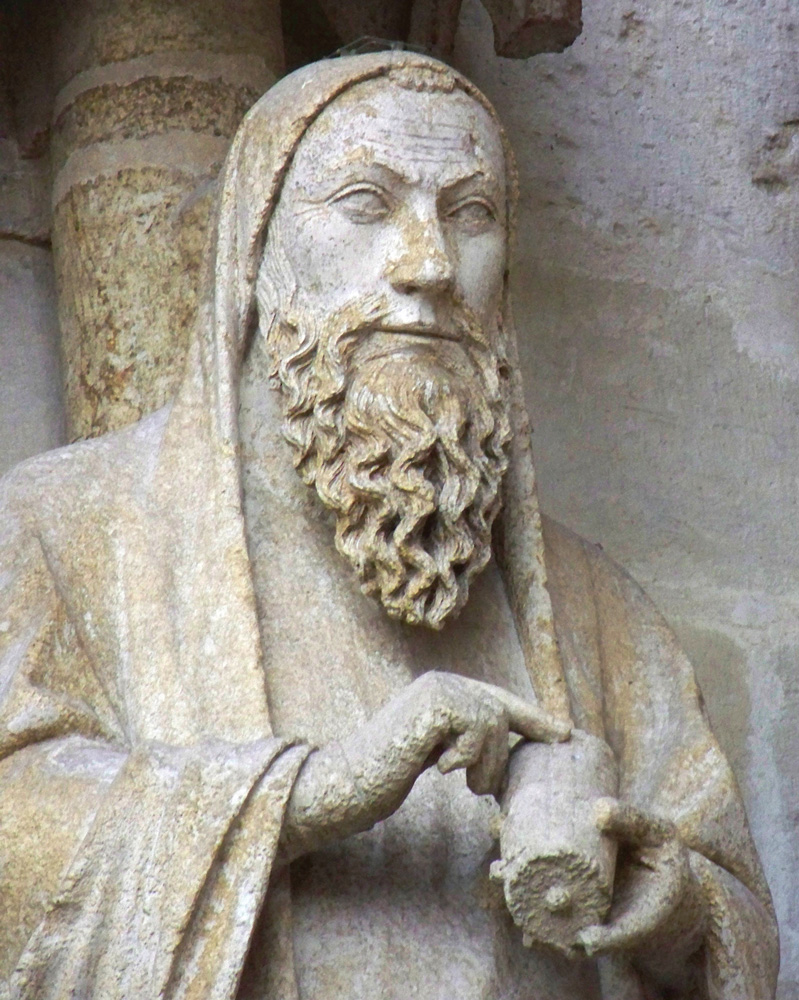 A sculpture of Ezekiel from the facade of the cathedral of Notre Dame in - photo 2