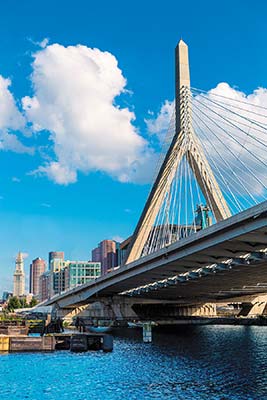 View of Zakim Bridge from Paul Revere Park Boston Public Garden - photo 6