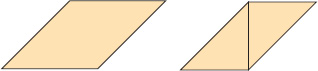 A 45 diamond or parallelogram left compared with a half-square diamond unit - photo 2