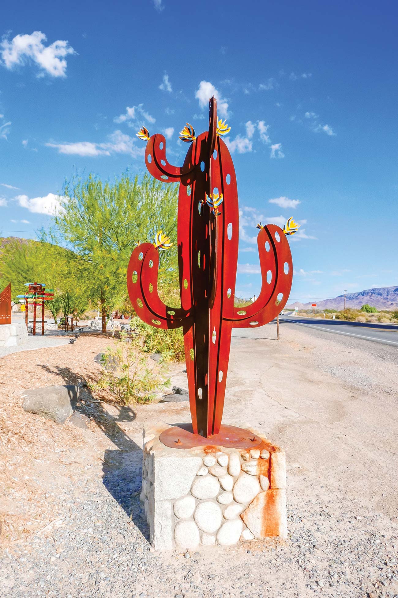 a cactus sculpture in Shoshone Darwin Falls Artists Dri - photo 5