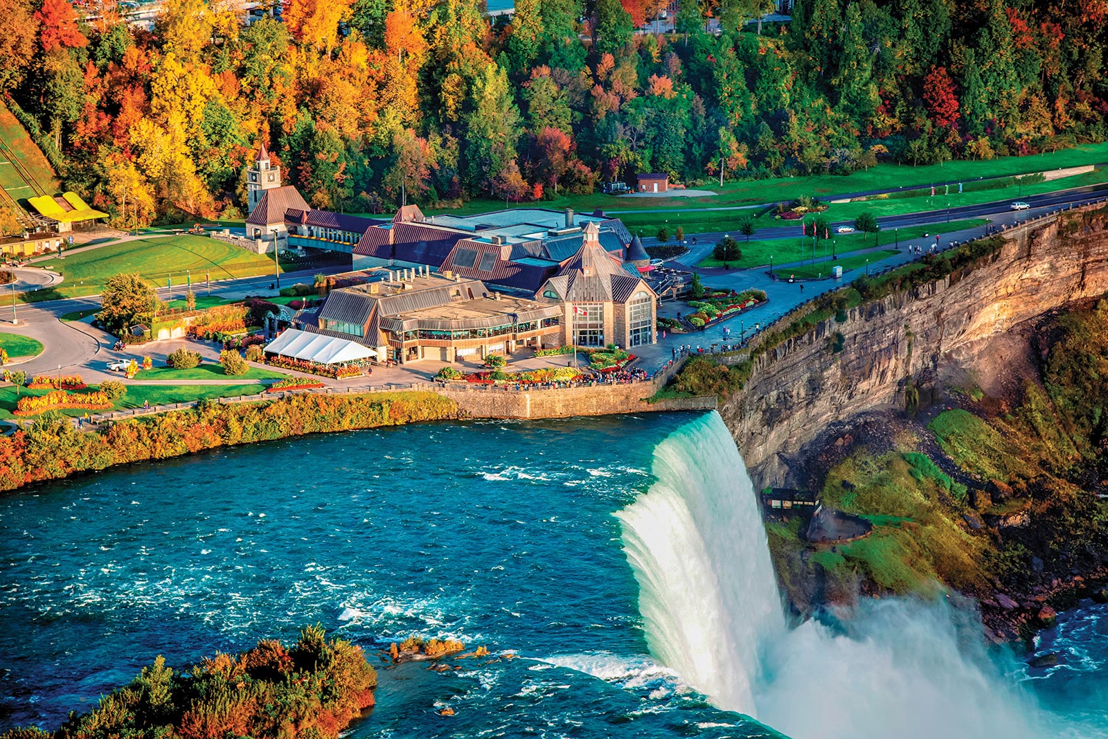 Horseshoe Falls in winter aerial view of the Table Rock Welcome Centre - photo 8