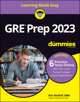 Ron Woldoff GRE Prep 2023 For Dummies with Online Practice