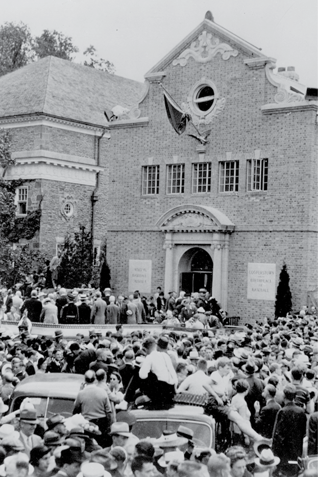 The crowd outside the Baseball Hall of Fame for the first Induction Ceremony in - photo 4