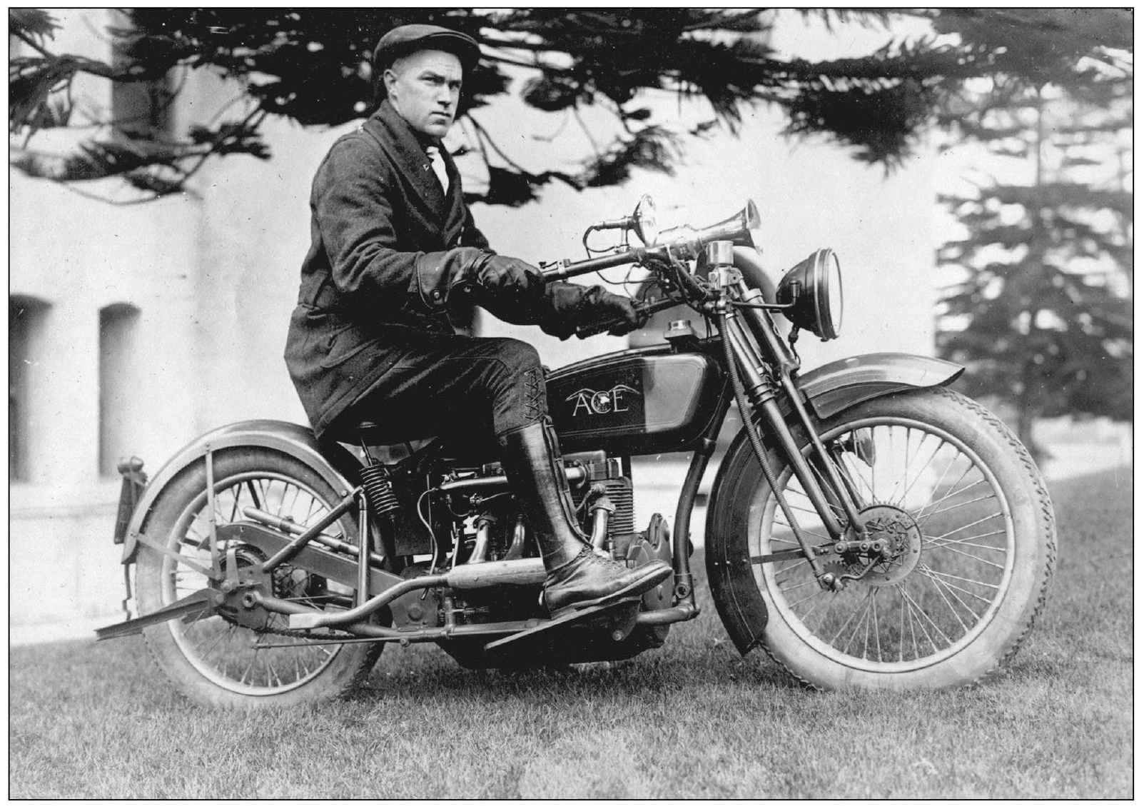 Motorcycle officer Harry M Petersen sits atop his c 1918 police motorcycle - photo 6