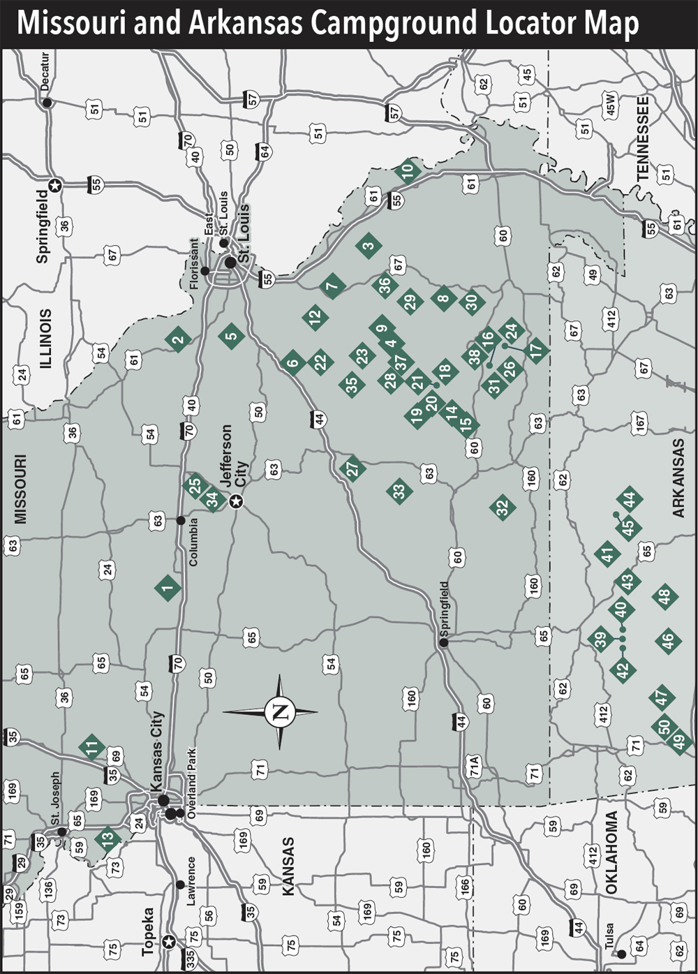 OVERVIEW MAP KEY STATE AND COUNTY PARKS OZARK NATIONAL SCENIC RIVERWAYS MARK - photo 2