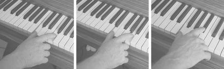 Three photos of a pianist playing two notes a fourth apart It doesnt matter - photo 1