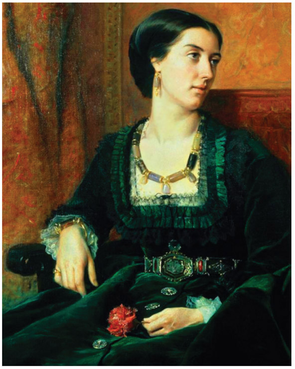 Enid Layard wearing her Assyrian jewelry painted in 1870 by the Spanish - photo 12