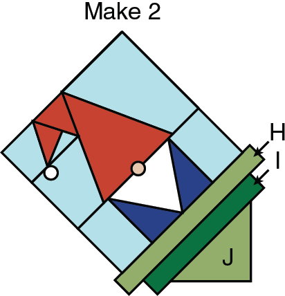 Figure 6 Center and sew K rectangles to the remaining three sides of a gnome - photo 15