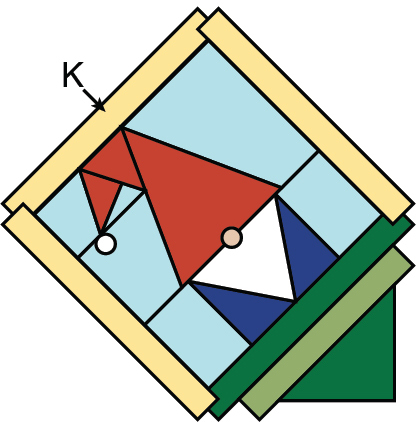 Figure 7 Center and sew L rectangles to the K strips on three sides of a - photo 16